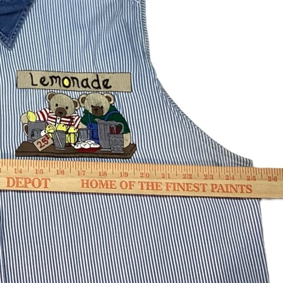 Quizz Embroidered Bears Lemonade‎ Stand Sleeveless Button up Shirt - Size 20 - Picture 4 of 5